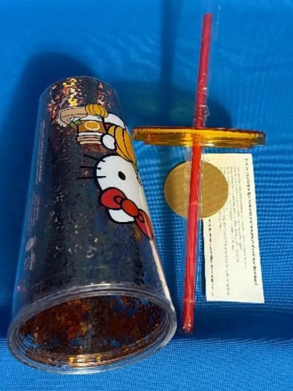 NEW HELLO KITTY PUMPKIN SPICE & PUMPKINS DOUBLE WALLED SEQUIN 32 OZ TUMBLER CUP